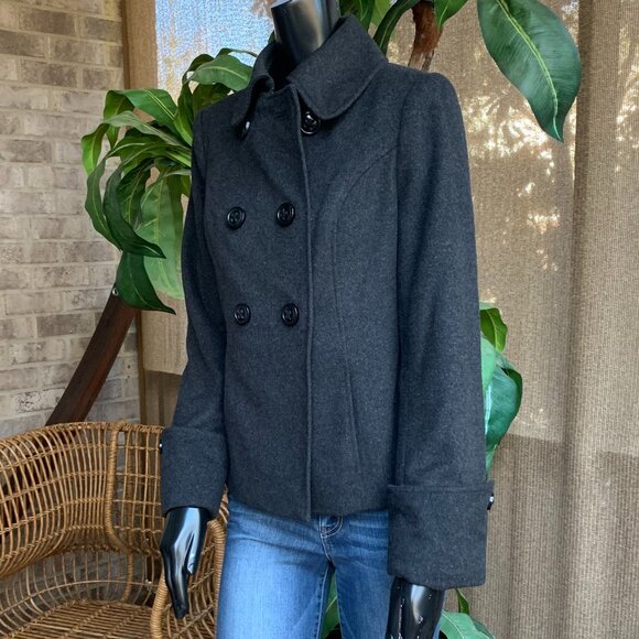 The Limited Double Breasted Wool Blend Peacoat - Picture 5 of 13